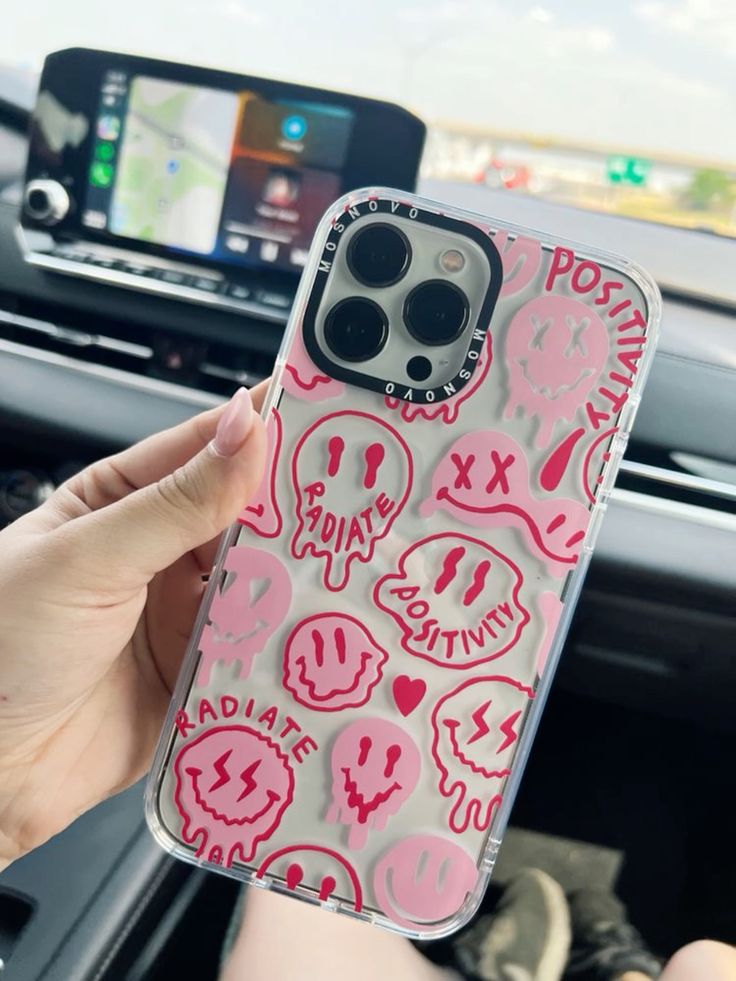 Pink Dripping Smiles Positivity Radiate Face Case
