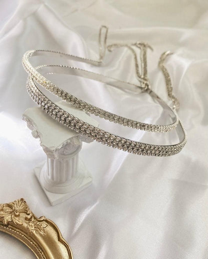 Pack of 2 (Rhinestone Diamond Aluminium Hairband)