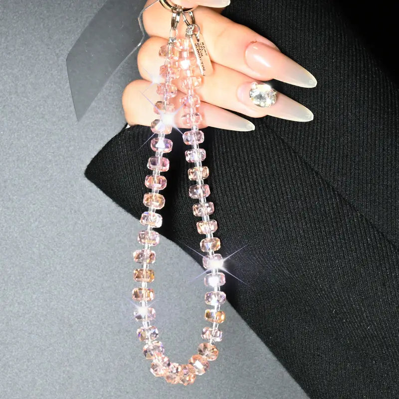 Pink Crystal Phone Charm