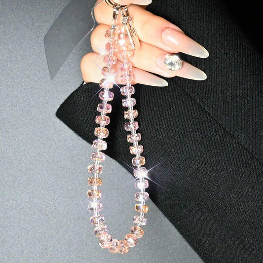 Pink Crystal Phone Charm