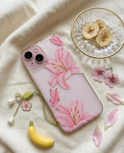 Pink Floral Crystal Clear Acrylic - Article (22)
