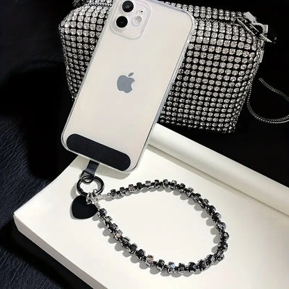 Black Crystal Phone Charm