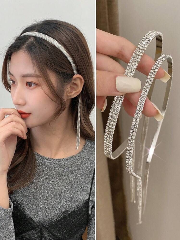 Pack of 2 (Rhinestone Diamond Aluminium Hairband)