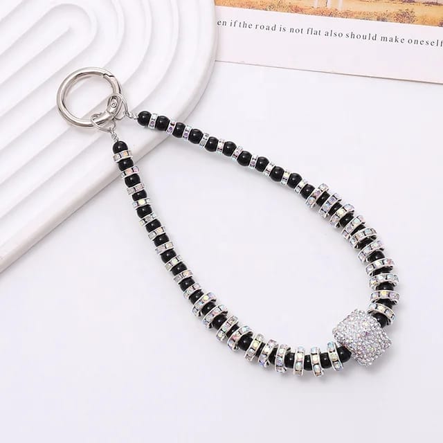 Black Diamond Crystal Phone Charm