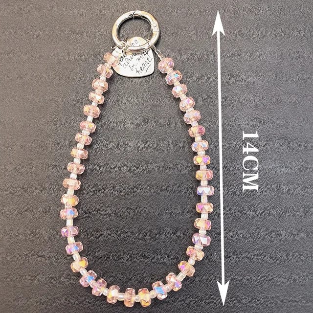 Pink Crystal Phone Charm