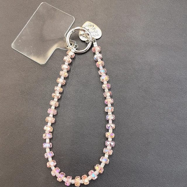 Pink Crystal Phone Charm