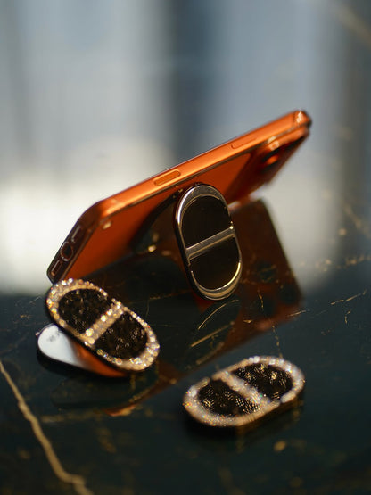 DI*R Glam Stoned Phone Ring Holder – Dual Mirror
