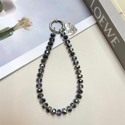 Black Crystal Phone Charm