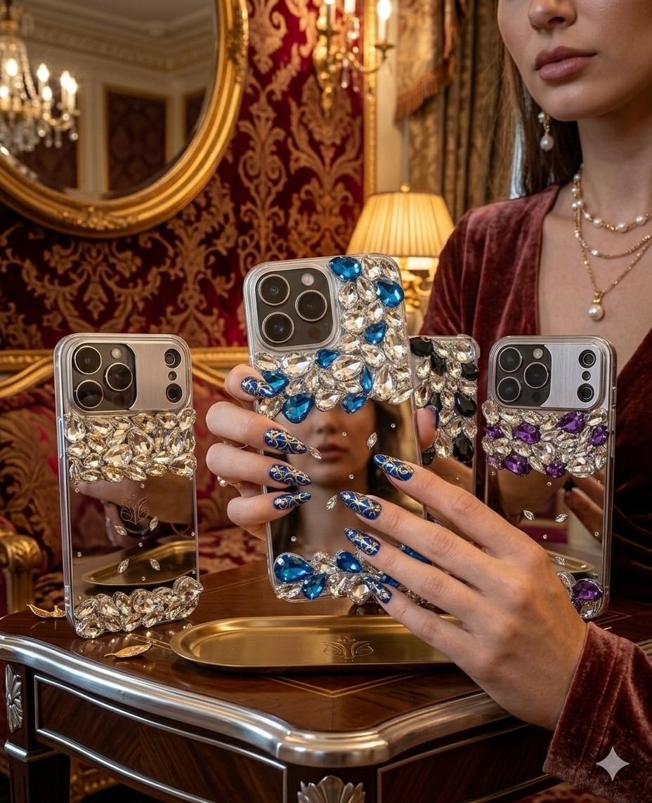 Rhine Stone (#RS-047)Gem Glow Elite Case with Charm