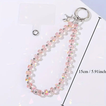 Pink Crystal Phone Charm