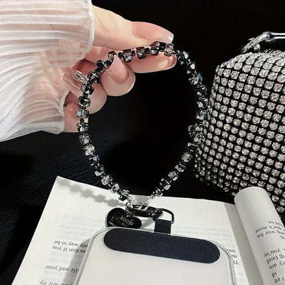 Black Crystal Phone Charm