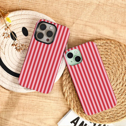 Trendy Red and Pink Stripes Case